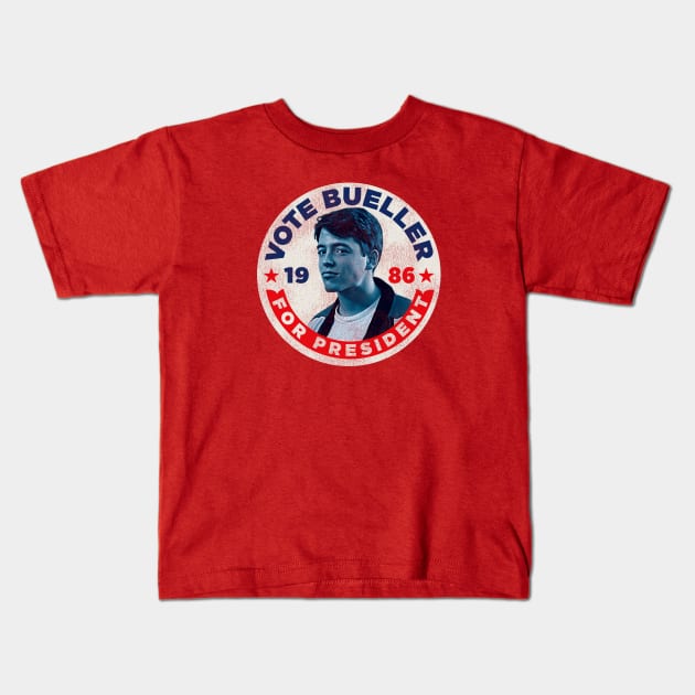 Vote Bueller Worn Button Kids T-Shirt by Alema Art